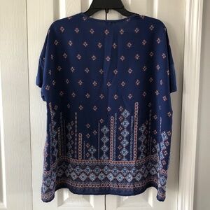 Womens' Top by Dept 222, XL, Solid Front, Print back, Short Sleeves